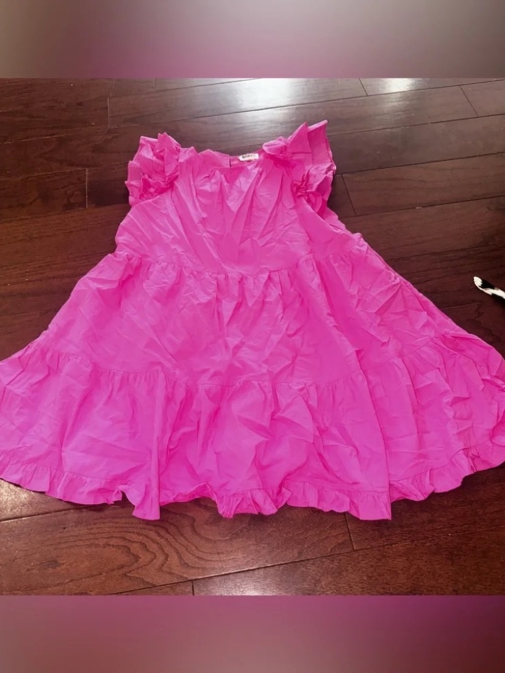NEW WITH TAG! & Merci Size Medium M Pink Women’s Tiered Ruffle Dress lot6370